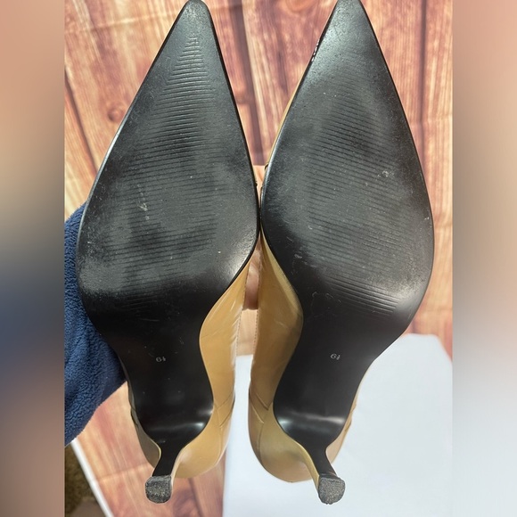 Nine & Company DUNN leather tan pointed toe heeled dress shoes women’s 6.5 M - Picture 13 of 17